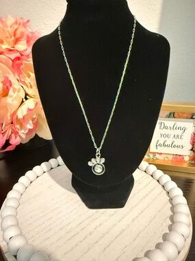 3 x 20$ Moon Paw Print Necklace Silver Tone Dog Lover Pendant